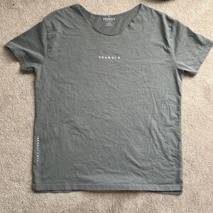 YoungLA x Jerdani T Shirt Mens Large Gray Raw Neck Trim Short Sleeve Gym Cotton